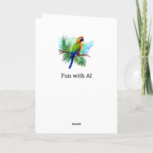 Gefeliciteerd | Cute AI Generated Macaw Parrot Kaart (Achterkant)