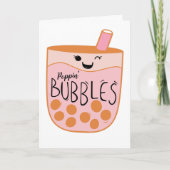 Gefeliciteerd Cute Boba Bubble Tea Kaart (Voorkant)