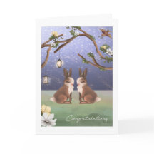 Gefeliciteerd Cute Bunny Rabbit Gay Couple