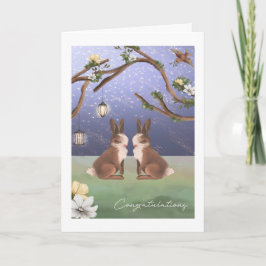 Gefeliciteerd Cute Bunny Rabbit Gay Couple Kaart