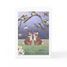 Gefeliciteerd Cute Bunny Rabbit Lesbian Couple