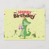 Gefeliciteerd Cute Cartoon Krokodil Briefkaart (Voorkant)