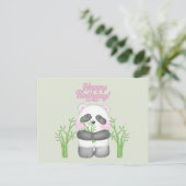 Gefeliciteerd Cute Panda Beer en Bamboe Briefkaart (Staand voorkant)
