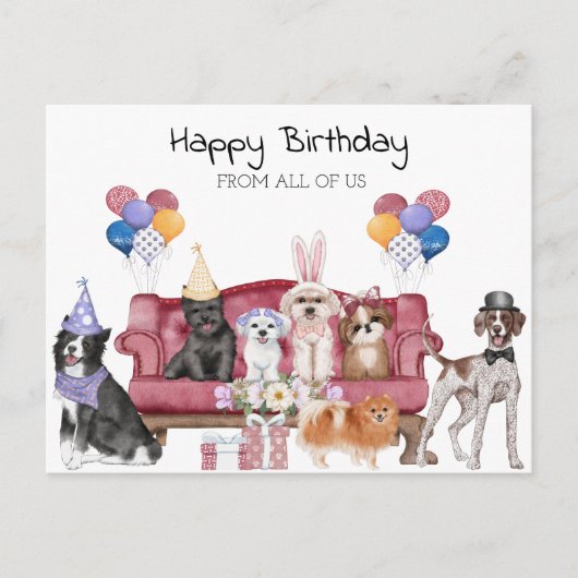 Gefeliciteerd Cute Puppies  Briefkaart (Voorkant)