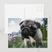 Gefeliciteerd Cute Puppy met de Bot Briefkaart (Voorkant / Achterkant)