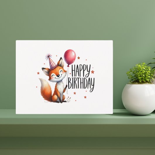 Gefeliciteerd - Cute Red Fox Briefkaart