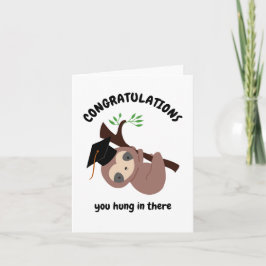 Gefeliciteerd Cute Sloth Afstuderen Kawaii Kaart