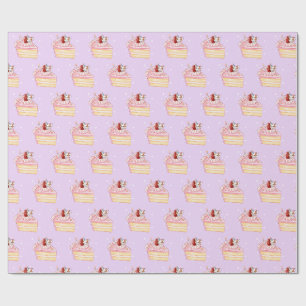 Gefeliciteerd Cute Strawberry Shortcake en Mochi Cadeaupapier