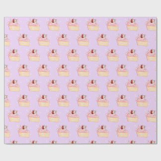 Gefeliciteerd Cute Strawberry Shortcake en Mochi Cadeaupapier