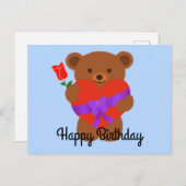 Gefeliciteerd Cute Teddybeer #1 Ansichtkaart Briefkaart (Voorkant / Achterkant)