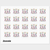 Gefeliciteerd Cute Unicorns Viering  Vierkante Sticker (Vel)