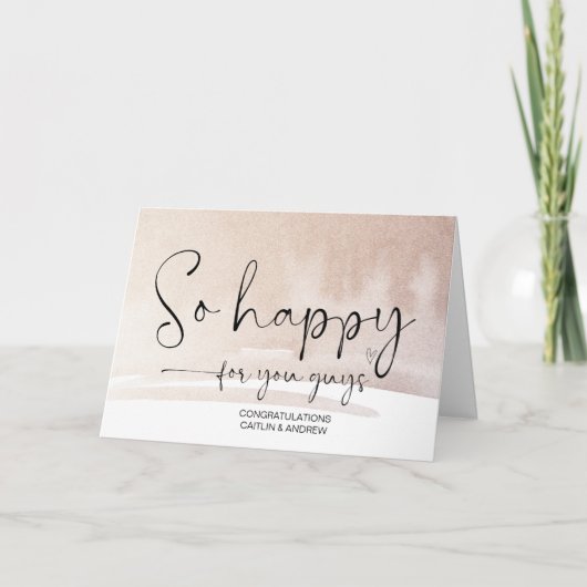 Gefeliciteerd Cute Wedding Verloving zo blij C Kaart (Voorkant)