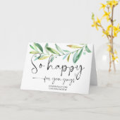 Gefeliciteerd Cute Wedding Verloving zo blij C Kaart (Gele Bloem)