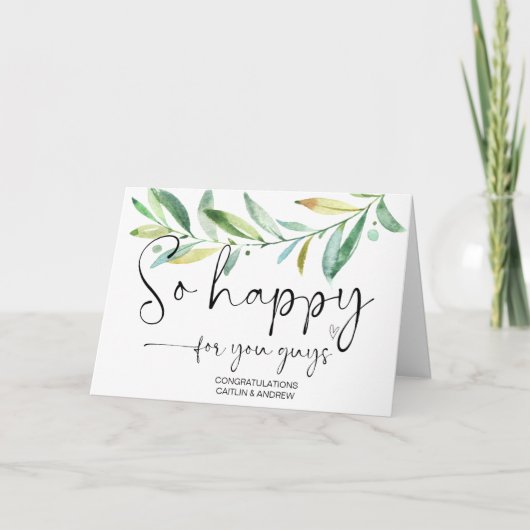 Gefeliciteerd Cute Wedding Verloving zo blij C Kaart (Voorkant)