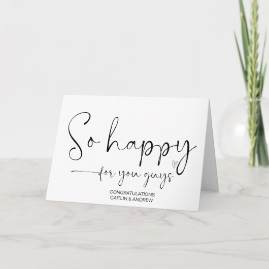 Gefeliciteerd Cute Wedding Verloving zo blij Kaart (Voorkant)