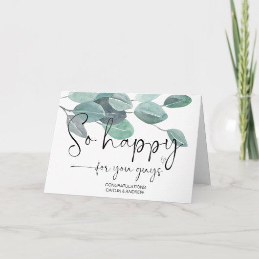 Gefeliciteerd Cute Wedding Verloving zo blij Kaart (Voorkant)