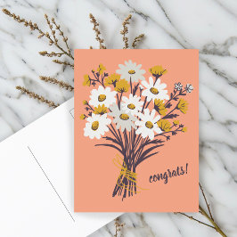 GEFELICITEERD Daisy Boeket Bloemen Schattige Custo Briefkaart