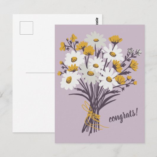 GEFELICITEERD Daisy Boeket Bloemen Schattige Custo Briefkaart (Voorkant / Achterkant)