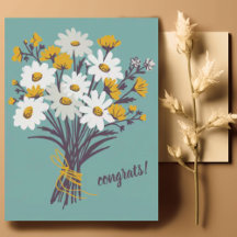 GEFELICITEERD Daisy Boeket Bloemstuk Aangepast