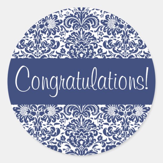 Gefeliciteerd Damask Envelope Seal Ronde Sticker (Voorkant)