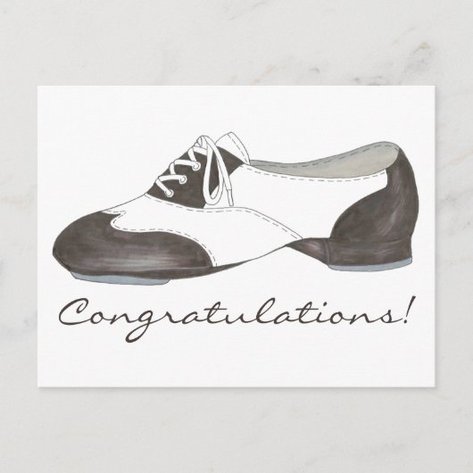 Gefeliciteerd Dance Overweging Tap Shoe Tapdance Briefkaart (Voorkant)