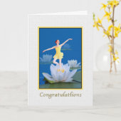 Gefeliciteerd, Dancing Water Sprite Kaart (Gele Bloem)