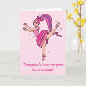 Gefeliciteerd Dans Overweging Ballerina met Boog Kaart (Gele Bloem)