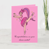 Gefeliciteerd Dans Overweging Ballerina met Boog Kaart (Voorkant)