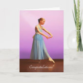 Gefeliciteerd, dansoverweging, ballerina in blauw kaart (Voorkant)