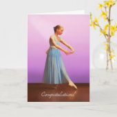 Gefeliciteerd, dansoverweging, ballerina in blauw kaart (Gele Bloem)