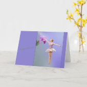 Gefeliciteerd, dansoverweging, ballerina, orchidee kaart (Gele Bloem)