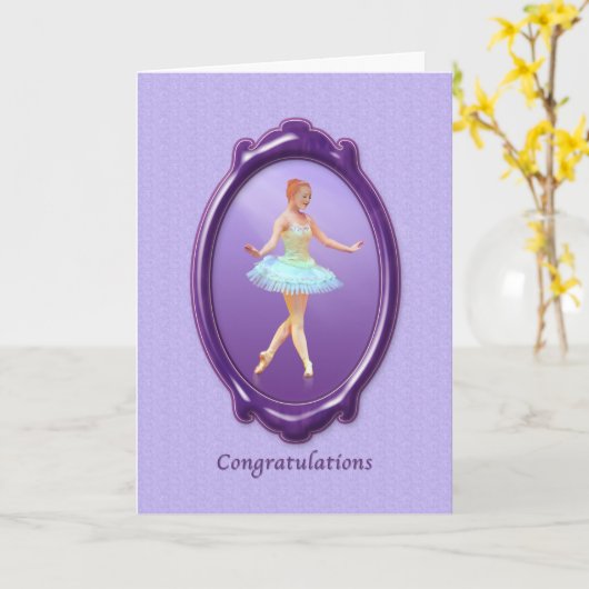 Gefeliciteerd, dansoverweging, ballet kaart (Gele Bloem)