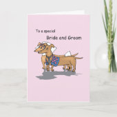 Gefeliciteerd Daschund Dogs Weddenschap Roze Kaart (Voorkant)