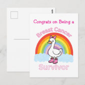 Gefeliciteerd dat je borstkanker hebt overwonnen briefkaart (Voorkant / Achterkant)