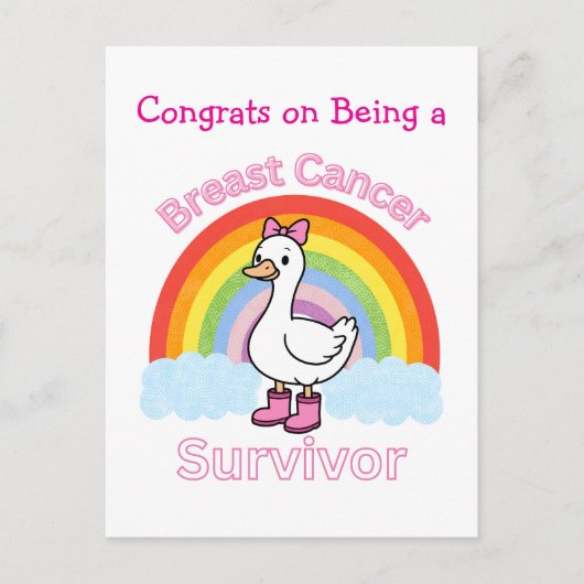Gefeliciteerd dat je borstkanker hebt overwonnen briefkaart (Voorkant)