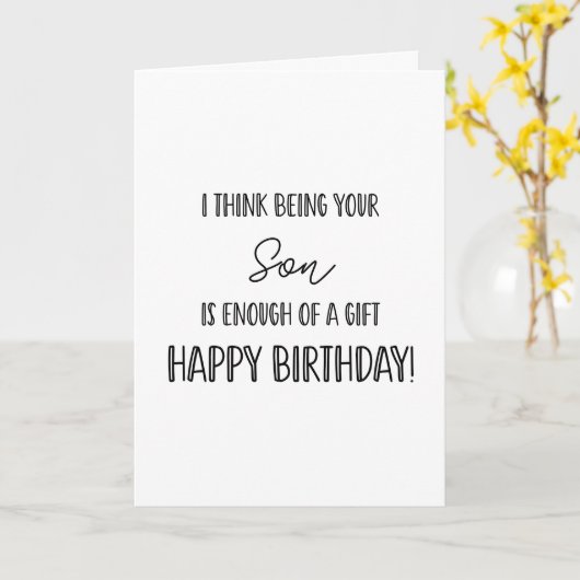 Gefeliciteerd dat je mijn zoon bent.... grappige k kaart (Gele Bloem)