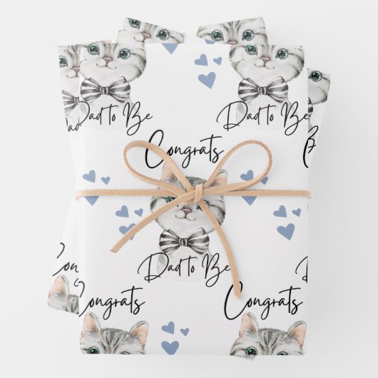 Gefeliciteerd dat pap papierbladen wil ompakken inpakpapier vel (In situ)