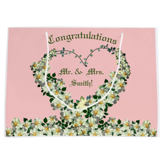 Gefeliciteerd! - de heer en mevrouw Gift Bag Groot Cadeauzakje (Voorkant)