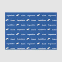 Gefeliciteerd Deep Blue White Afstuderen Name