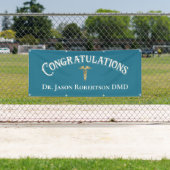 Gefeliciteerd Dentist Dental Blue Modern Simple Spandoek (Insitu)