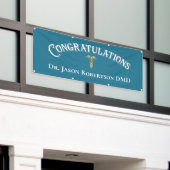 Gefeliciteerd Dentist Dental Blue Modern Simple Spandoek (Buitenkant Gebouw)