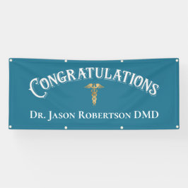 Gefeliciteerd Dentist Dental Blue Modern Simple Spandoek