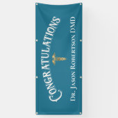 Gefeliciteerd Dentist Dental Blue Modern Simple Spandoek (Verticaal)