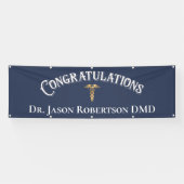 Gefeliciteerd Dentist Dental Modern Blue Afstudeer Spandoek (Horizontaal)