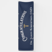 Gefeliciteerd Dentist Dental Modern Blue Afstudeer Spandoek (Verticaal)