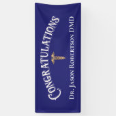 Gefeliciteerd Dentist Dental Modern Blue Banner (Verticaal)