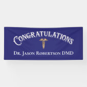 Gefeliciteerd Dentist Dental Modern Blue Banner (Horizontaal)