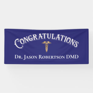 Gefeliciteerd Dentist Dental Modern Blue Banner