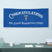 Gefeliciteerd Dentist Dental Modern Blue Spandoek (Beurs)