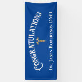 Gefeliciteerd Dentist Dental Modern Blue Spandoek (Verticaal)